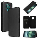 For Nokia 6.3 Carbon Fiber Texture Horizontal Flip TPU + PC + PU Leather Case with Card Slot(Black) - 1