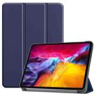 For iPad Pro 11 2022 / 2021 / 2018 Custer Texture  Leather Smart Tablet Case(Dark Blue) - 1