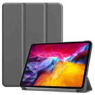 For iPad Pro 11 2022 / 2021 / 2018 Custer Texture  Leather Smart Tablet Case(Grey) - 1