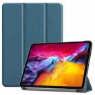 For iPad Pro 11 2022 / 2021 / 2018 Custer Texture  Leather Smart Tablet Case (Dark Green) - 1