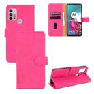 For Motorola Moto G30 / G10 Solid Color Skin Feel Magnetic Buckle Horizontal Flip Calf Texture PU Leather Case with Holder & Card Slots & Wallet(Rose Red) - 1