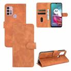 For Motorola Moto G30 / G10 Solid Color Skin Feel Magnetic Buckle Horizontal Flip Calf Texture PU Leather Case with Holder & Card Slots & Wallet(Brown) - 1