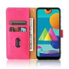 For Samsung Galaxy A02 / M02 Solid Color Skin Feel Magnetic Buckle Horizontal Flip Calf Texture PU Leather Case with Holder & Card Slots & Wallet(Rose Red) - 4