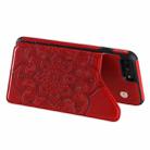Flower Embossing Pattern Shockproof Protective Case with Holder & Card Slots & Photo Frame For iPhone 8 Plus / 7 Plus(Red) - 5