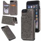 Flower Embossing Pattern Shockproof Protective Case with Holder & Card Slots & Photo Frame For iPhone 8 Plus / 7 Plus(Grey) - 1