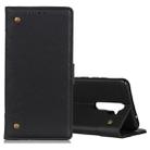 For OPPO A9 (2020) Copper Buckle Retro Crazy Horse Texture Horizontal Flip Leather Case with Holder & Card Slots & Wallet(Black) - 1