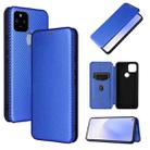 For Google Pixel 5a 5G Carbon Fiber Texture Horizontal Flip TPU + PC + PU Leather Case with Card Slot(Blue) - 1