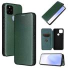 For Google Pixel 5a 5G Carbon Fiber Texture Horizontal Flip TPU + PC + PU Leather Case with Card Slot(Green) - 1