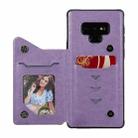 For Samsung Galaxy Note9 Flower Embossing Pattern Shockproof Protective Case with Holder & Card Slots & Photo Frame(Purple) - 4