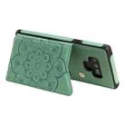 For Samsung Galaxy Note9 Flower Embossing Pattern Shockproof Protective Case with Holder & Card Slots & Photo Frame(Green) - 5