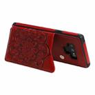 For Samsung Galaxy Note9 Flower Embossing Pattern Shockproof Protective Case with Holder & Card Slots & Photo Frame(Red) - 5