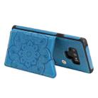 For Samsung Galaxy Note9 Flower Embossing Pattern Shockproof Protective Case with Holder & Card Slots & Photo Frame(Blue) - 5
