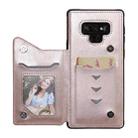 For Samsung Galaxy Note9 Flower Embossing Pattern Shockproof Protective Case with Holder & Card Slots & Photo Frame(Rose Gold) - 4