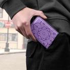 For Samsung Galaxy Note 20 Ultra Flower Embossing Pattern Shockproof Protective Case with Holder & Card Slots & Photo Frame(Purple) - 7