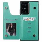 For Samsung Galaxy Note 20 Ultra Flower Embossing Pattern Shockproof Protective Case with Holder & Card Slots & Photo Frame(Green) - 4