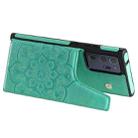 For Samsung Galaxy Note 20 Ultra Flower Embossing Pattern Shockproof Protective Case with Holder & Card Slots & Photo Frame(Green) - 5