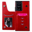 For Samsung Galaxy Note 20 Ultra Flower Embossing Pattern Shockproof Protective Case with Holder & Card Slots & Photo Frame(Red) - 4