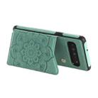 For Samsung Galaxy S10 Flower Embossing Pattern Shockproof Protective Case with Holder & Card Slots & Photo Frame(Green) - 5