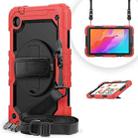 For Huawei MatePad T8 Shockproof Colorful Silicone + PC Protective Case with Holder & Shoulder Strap & Hand Strap(Red) - 1