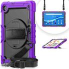 For Lenovo Tab M10 FHD Plus Shockproof Colorful Silicone + PC Protective Case with Holder & Shoulder Strap & Hand Strap(Purple) - 1