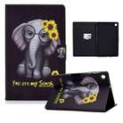 For Lenovo Tab M10 Plus Colored Drawing Horizontal Flip Leather Case with Holder & Card Slots & Sleep / Wake-up Function(Chrysanthemum Elephant) - 1