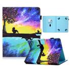 For 7 inch Tablet Electric Pressed TPU Colored Drawing Horizontal Flip Leather Case with Holder & Pen Slot(Starry Sky Reflection) - 1