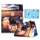 For 7 inch Tablet Electric Pressed TPU Colored Drawing Horizontal Flip Leather Case with Holder & Pen Slot(Leopard and Lion) - 1