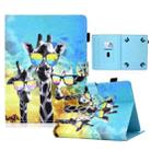 For 7 inch Tablet Electric Pressed TPU Colored Drawing Horizontal Flip Leather Case with Holder & Pen Slot(Glasses Giraffe) - 1