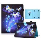 For 10 inch Tablet Electric Pressed TPU Colored Drawing Horizontal Flip Leather Case with Holder & Pen Slot(Butterflies Flower) - 1