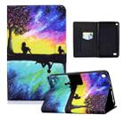 For Amazon Kindle Fire 7 (2015)/(2017)/(2019) Electric Pressed TPU Colored Drawing Horizontal Flip Leather Case with Holder & Pen Slot(Starry Sky Reflection) - 1