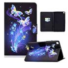 For Samsung Galaxy Tab A 10.1 (2019) T510 Electric Pressed TPU Colored Drawing Horizontal Flip Leather Case with Holder & Pen Slot(Butterflies Flower) - 1