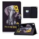 For Samsung Galaxy Tab A 10.1 (2019) T510 Electric Pressed TPU Colored Drawing Horizontal Flip Leather Case with Holder & Pen Slot(Chrysanthemum Elephant) - 1