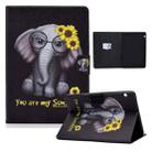 For Huawei MediaPad T3 10 Electric Pressed TPU Colored Drawing Horizontal Flip Leather Case with Holder & Pen Slot(Chrysanthemum Elephant) - 1