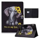 For Huawei MediaPad T5 10 Electric Pressed TPU Colored Drawing Horizontal Flip Leather Case with Holder & Pen Slot(Chrysanthemum Elephant) - 1