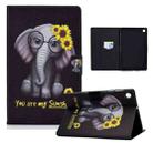 For Huawei MediaPad T10 / T10s / Honor Pad 6 Electric Pressed TPU Colored Drawing Horizontal Flip Leather Case with Holder & Pen Slot(Chrysanthemum Elephant) - 1