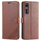 For vivo Y73s AZNS Sheepskin Texture Horizontal Flip Leather Case with Holder & Card Slots & Wallet(Brown) - 1