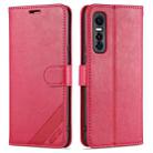 For vivo Y73s AZNS Sheepskin Texture Horizontal Flip Leather Case with Holder & Card Slots & Wallet(Red) - 1