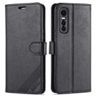 For vivo Y73s AZNS Sheepskin Texture Horizontal Flip Leather Case with Holder & Card Slots & Wallet(Black) - 1