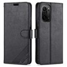 For Xiaomi Redmi K40 AZNS Sheepskin Texture Horizontal Flip Leather Case with Holder & Card Slots & Wallet(Black) - 1