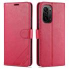 For Xiaomi Redmi K40 Pro AZNS Sheepskin Texture Horizontal Flip Leather Case with Holder & Card Slots & Wallet(Red) - 1