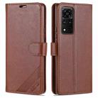 For Honor V40 5G AZNS Sheepskin Texture Horizontal Flip Leather Case with Holder & Card Slots & Wallet(Brown) - 1