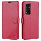 For Honor V40 5G AZNS Sheepskin Texture Horizontal Flip Leather Case with Holder & Card Slots & Wallet(Red) - 1