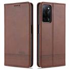 For Oppo A55 5G AZNS Magnetic Calf Texture Horizontal Flip Leather Case with Card Slots & Holder & Wallet(Brown) - 1
