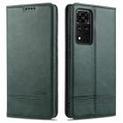 For Honor V40 5G AZNS Magnetic Calf Texture Horizontal Flip Leather Case with Card Slots & Holder & Wallet(Dark Green) - 1