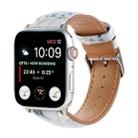 Marble Ethnic Style Printed Leather Watch Band For Apple Watch Ultra 49mm&Watch Ultra 2 49mm / Series 9&8&7 45mm / SE 3&SE 2&6&SE&5&4 44mm / 3&2&1 42mm(Marble White) - 1