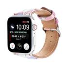 Marble Ethnic Style Printed Leather Watch Band For Apple Watch Ultra 49mm&Watch Ultra 2 49mm / Series 9&8&7 45mm / SE 3&SE 2&6&SE&5&4 44mm / 3&2&1 42mm(Marble Pink) - 1