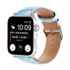 Marble Ethnic Style Printed Leather Watch Band For Apple Watch Ultra 49mm / Series 8&7 45mm / SE 2&6&SE&5&4 44mm / 3&2&1 42mm(Marble Sky Blue) - 1