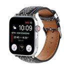 Marble Ethnic Style Printed Leather Watch Band For Apple Watch Series 9&8&7 41mm / SE 3&SE 2&6&SE&5&4 40mm / 3&2&1 38mm(Black Rhombus) - 1