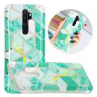 For OPPO A9 (2020) Flat Plating Splicing Gilding Protective Case(Green Glitter Color Matching) - 1