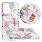 For Samsung Galaxy A32 5G Flat Plating Splicing Gilding Protective Case(Purple White Marble Color Matching) - 1
